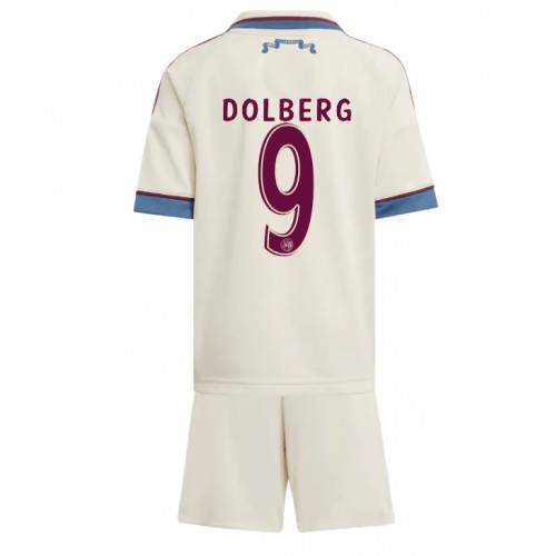 Stroje piłkarskie Ajax Kasper Dolberg #9 Koszulka Trzeciej dla dzieci 2025-26 Krótki Rękaw (+ szorty)